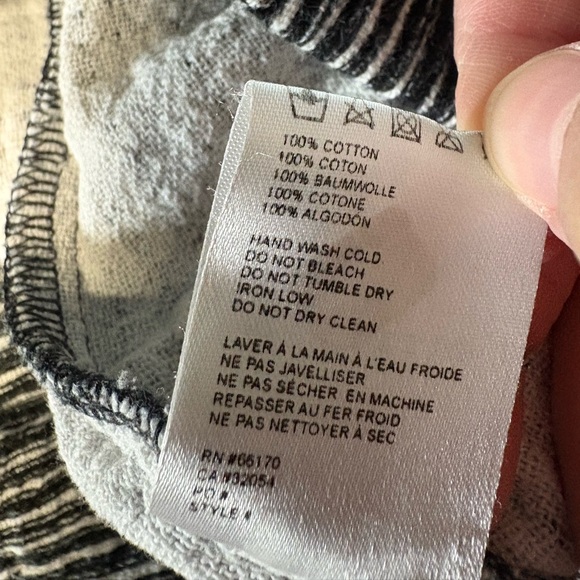 Anthropologie Rue Stiic crop wide leg pants black white stripe womens size large - Picture 4 of 4